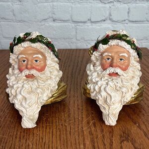 Department 56 Set of 2 Santa Stocking Holder 3-D Father Christmas